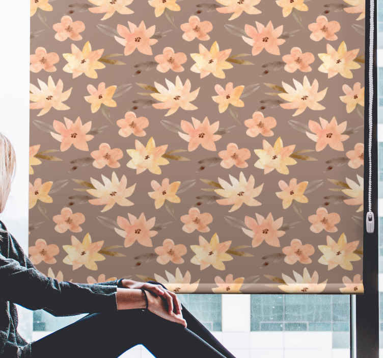 Soft Floral Pattern flower roller blind - TenStickers