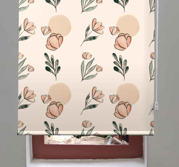 Rollo mit Blumen und Pflanzen Moderne pastell - TenStickers