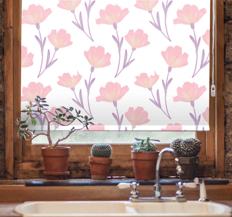 Rollo fenster blumen sanftes blumenmotiv - TenStickers