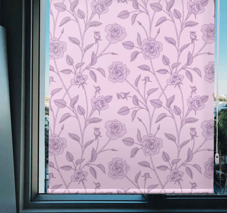 Tenda a rullo fiori e piante motivo floreale rose - TenStickers