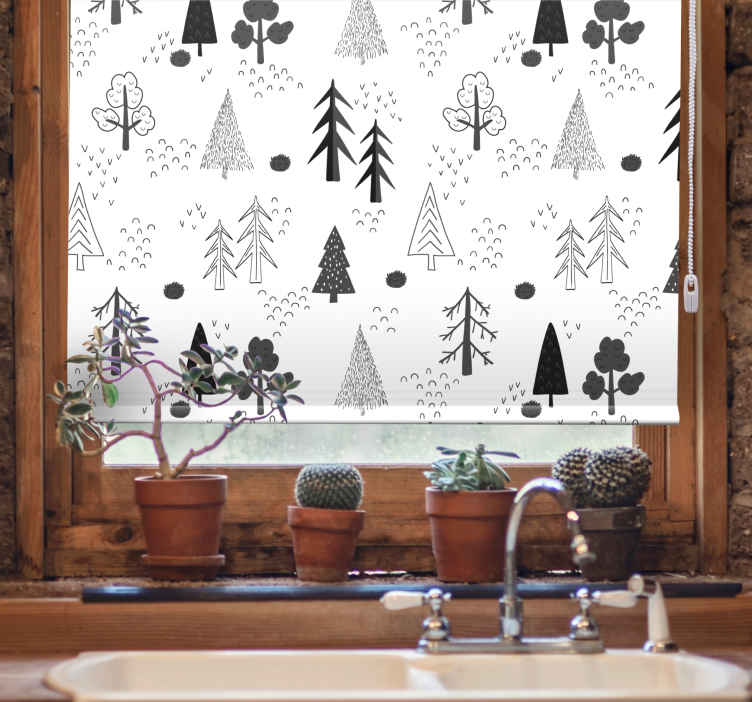 Rollo Fenster skandinavisch stilisierte baummuster - TenStickers