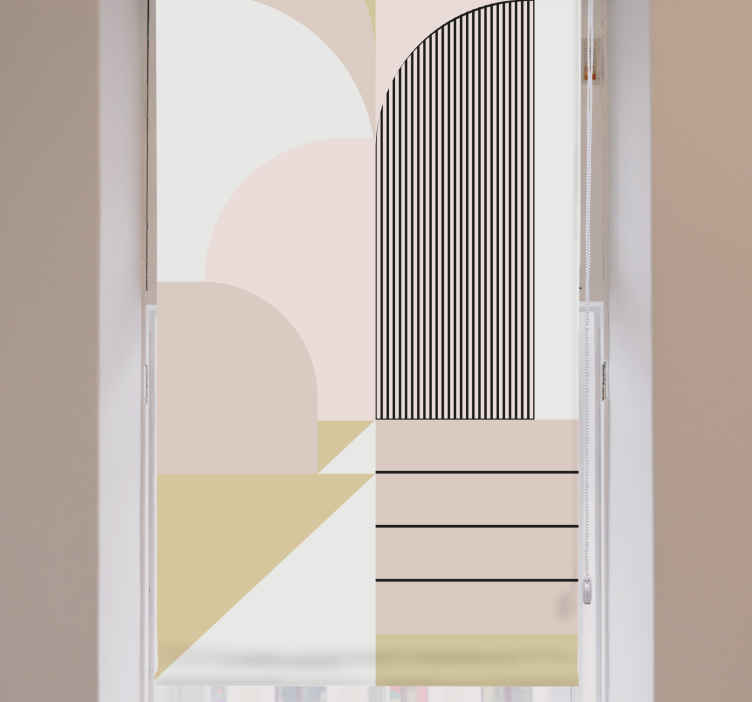 Cortina roller moderno diseño de curva geométrica - TenVinilo