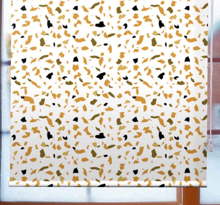 Persiana enrollable textura terrazo marrón y beige - TenVinilo