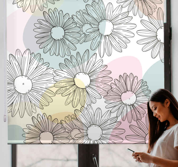 Daisies and pastel hues cvetlični senčilo - TenStickers