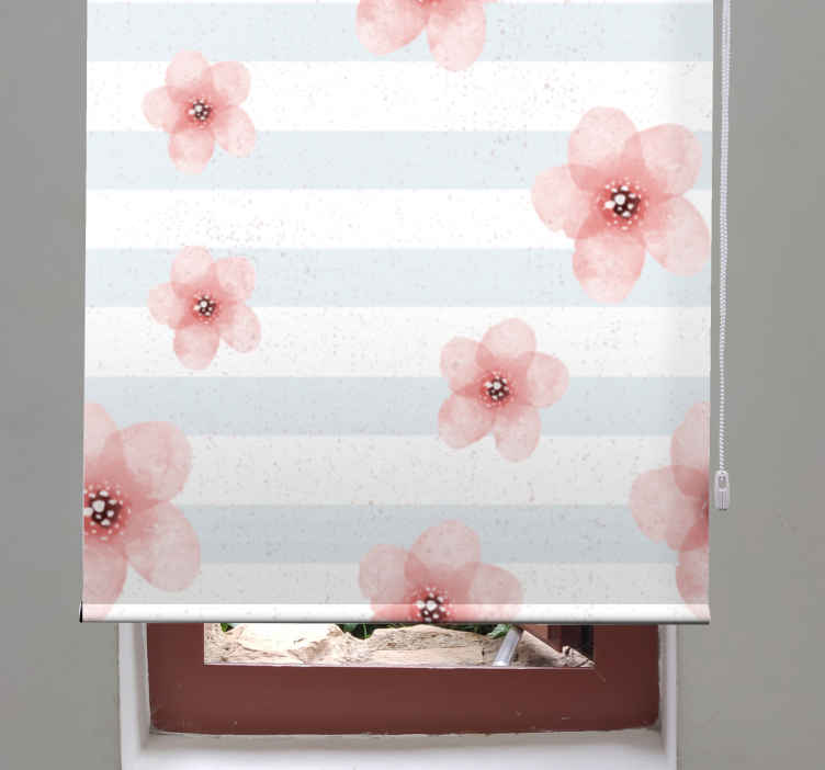 Estor flores Líneas shabby chic - TenVinilo