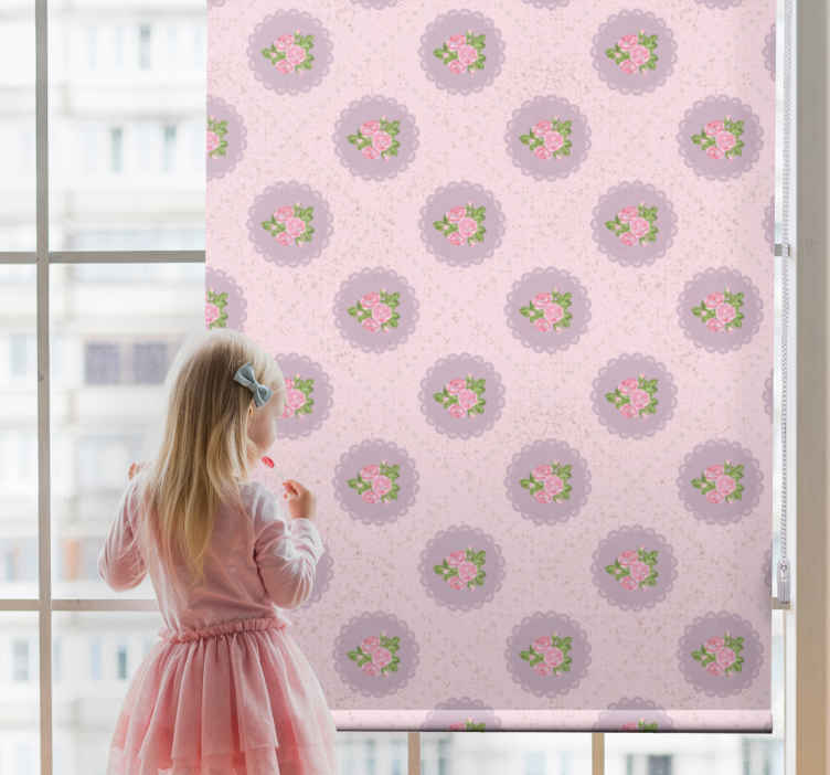 Estor de flores Shabby chich rosa