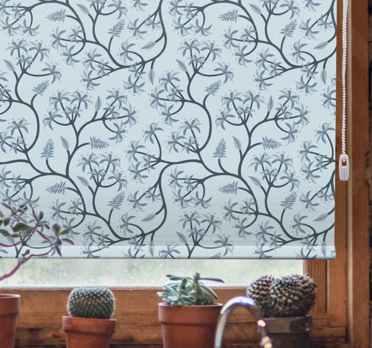 Estor flores Estilo clásico azul claro - TenVinilo