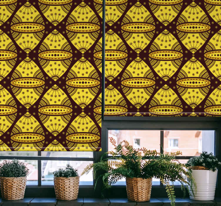 Geometrische patroonfusie patronen rolgordijn - TenStickers