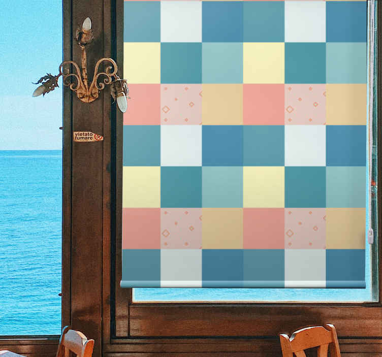 Squares retro pattern Texture and pattern blind - TenStickers