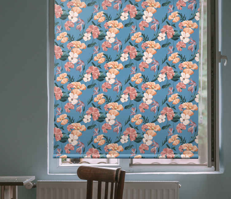 Floral Pattern Delight flowers and plants roller blind - TenStickers