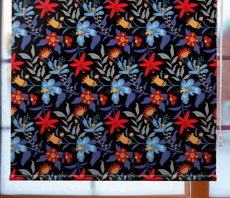Multicolor Pattern flower roller blind - TenStickers