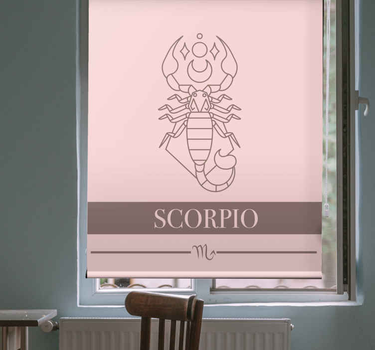 Cortina roller diseño zodiacal escorpio rosa - TenVinilo