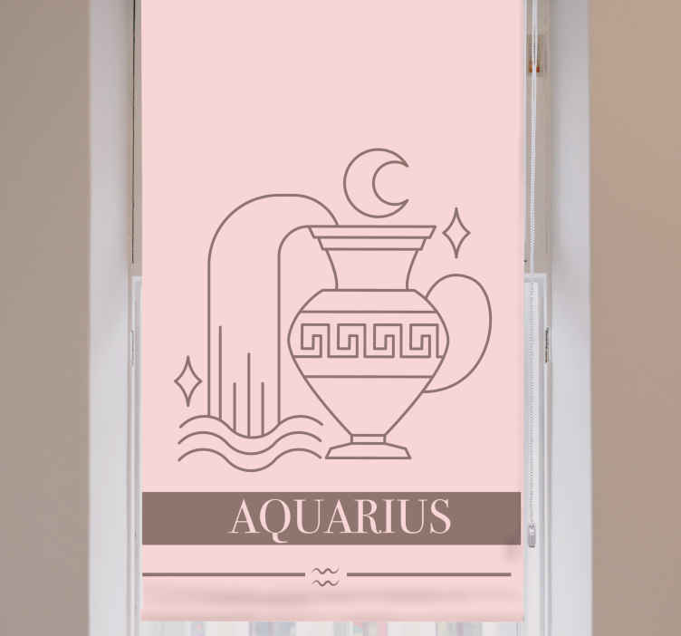 ブラインド テキスト付き水瓶座のシンボル - TENSTICKERS