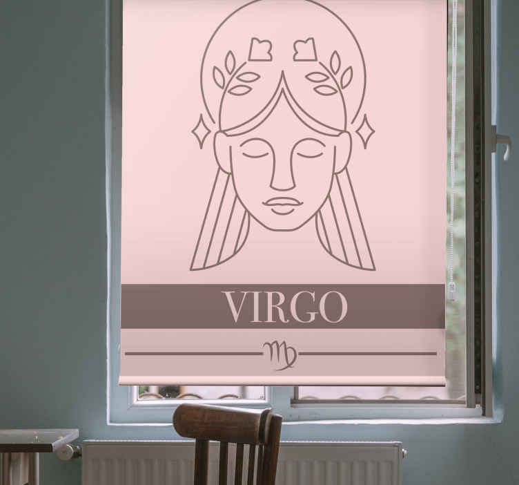 Cortina roller diseño de tarjeta rosa de virgo - TenVinilo
