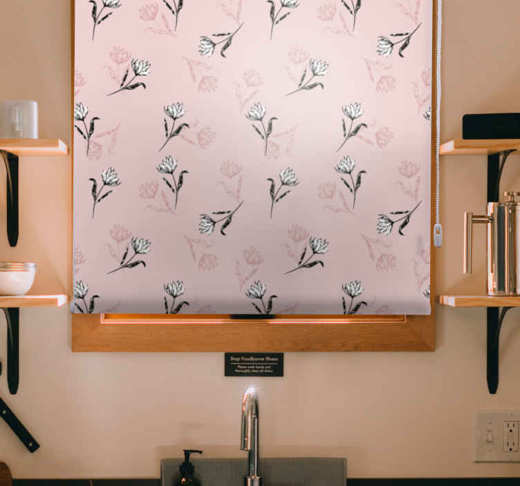 Gentle Blossom Motif flowers and plants roller blind - TenStickers