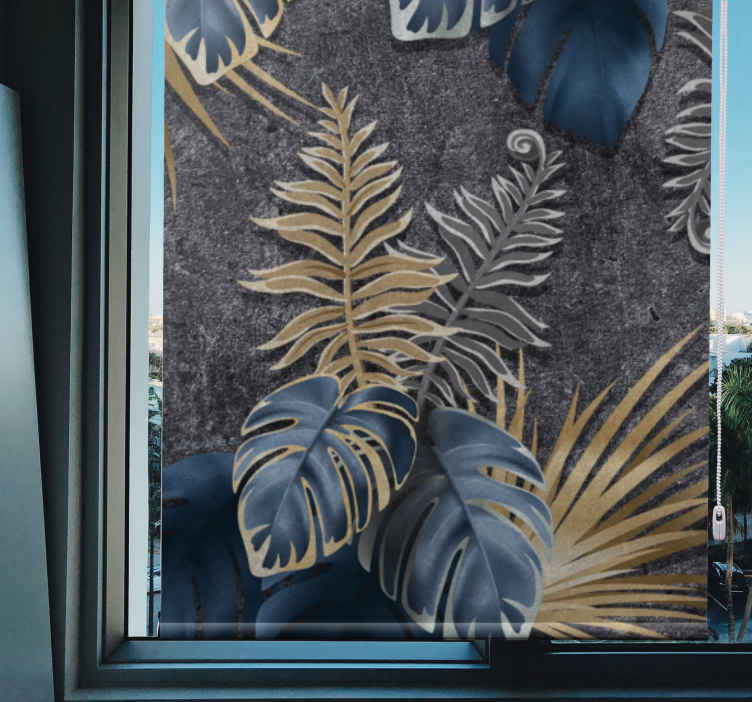 Tenda a rullo fiore e pianta Effetto piante 3d su cemento