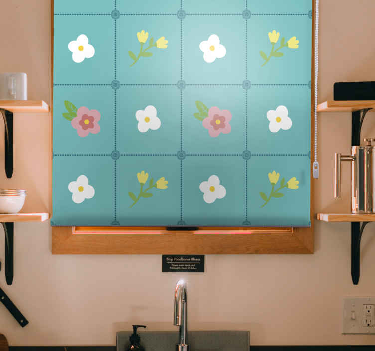 Tenda a rullo fiori Decoro floreale granny chic.