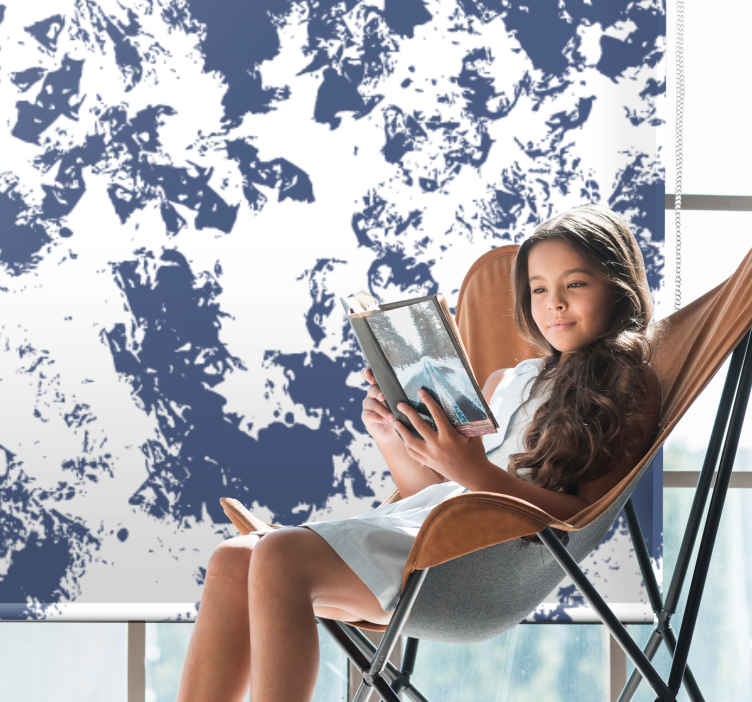 Abstract blue pattern pattern roller blind - TenStickers