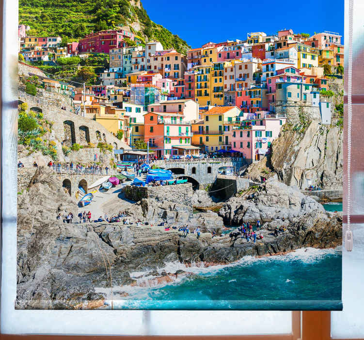 Tende a rullo stile originale Paesaggio blu della toscana