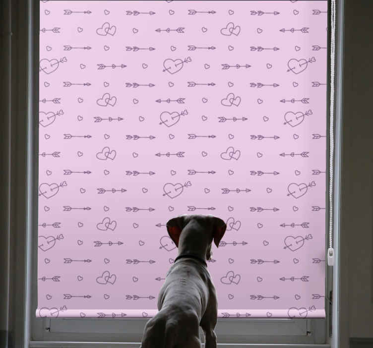 Tende a rullo stile moderno Sagome di cuori pattern-decor