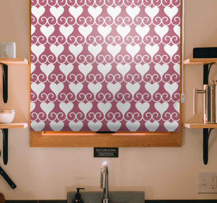 Hearts and Swirls romantic blind - TenStickers