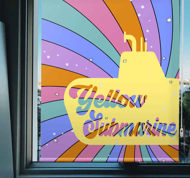 Yellow submarine vintage roller blind - TenStickers