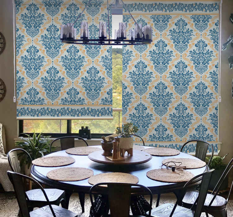 Bloemen barok patroon elegant rolgordijn - TenStickers