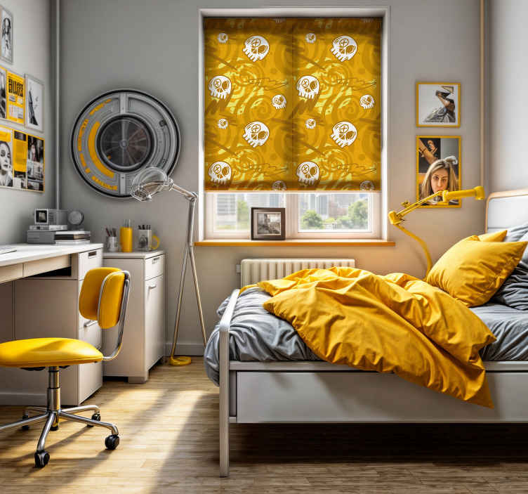Skull graffiti bedroom blind for teenagers TenStickers