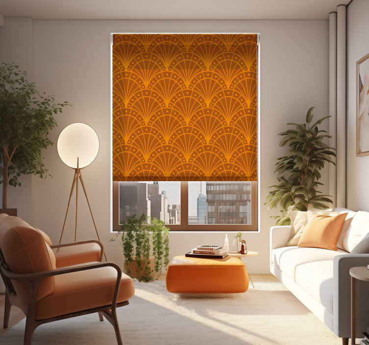 Store enrouleur salon élégant art déco orange - TenStickers