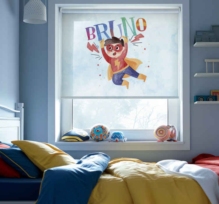 Estore de rolo de super-heróis estilo aquarela com nome - TenStickers