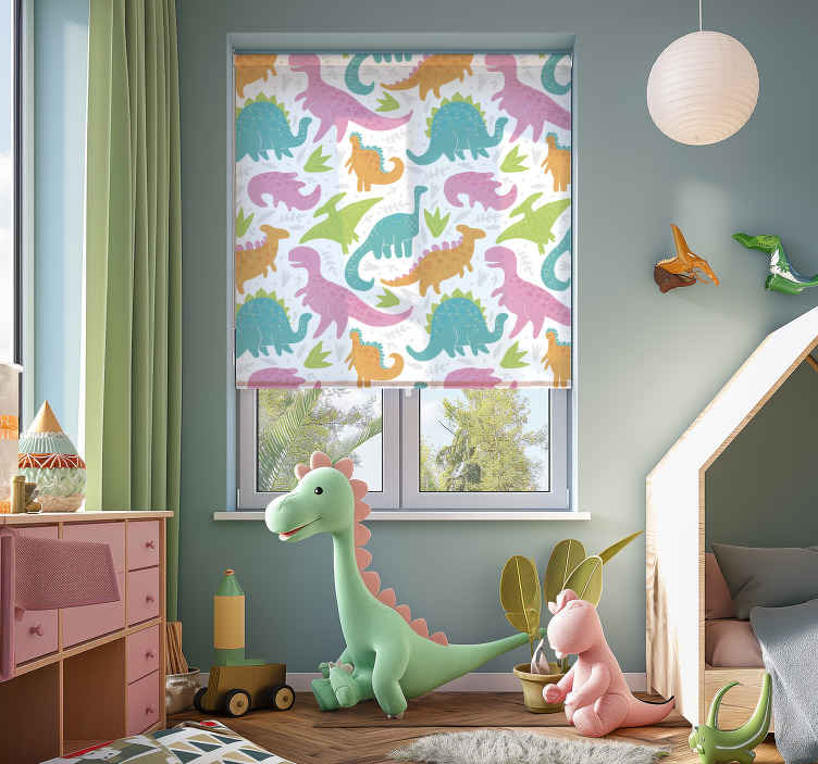 Rolo zavjese dinosaura pastelne boje - TenStickers