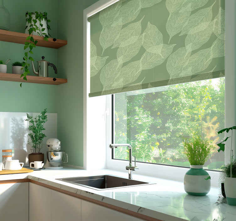 Large leaf pattern green blind