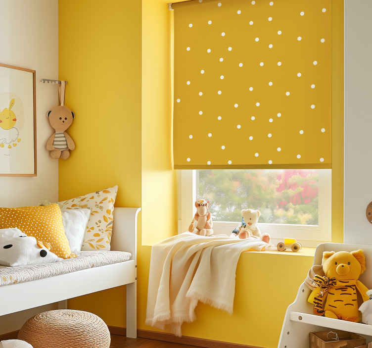 White dots pattern yellow blind