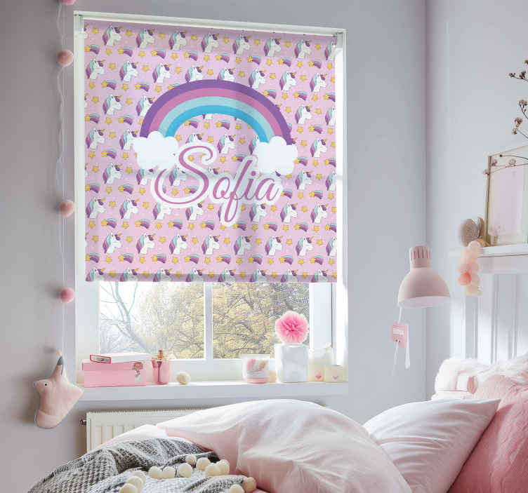Unicorn pattern customised roller blind - TenStickers