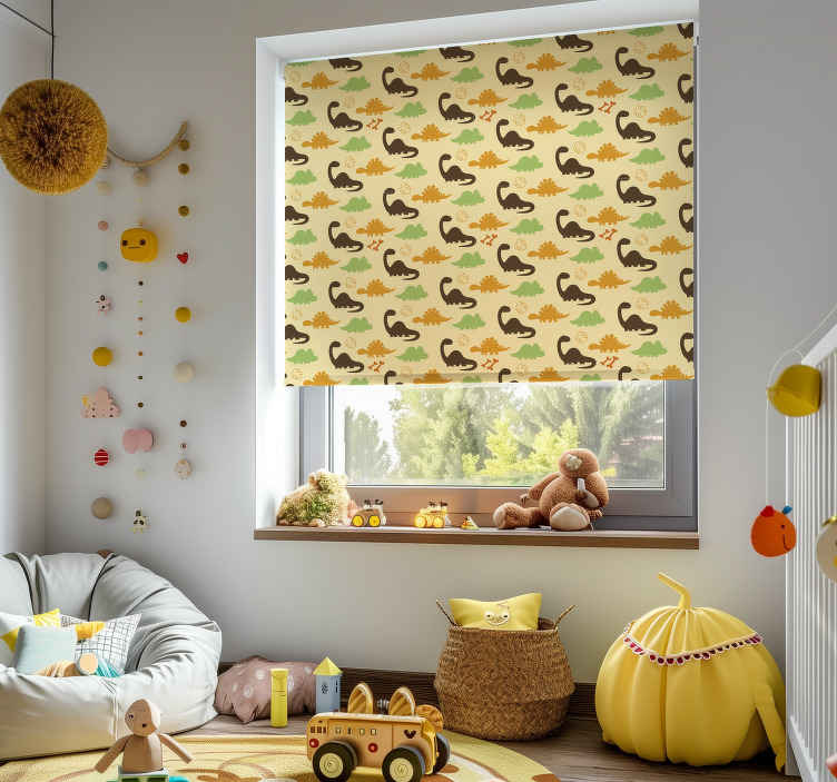 Béžové pozadí Roleta dinosaurus - TenStickers