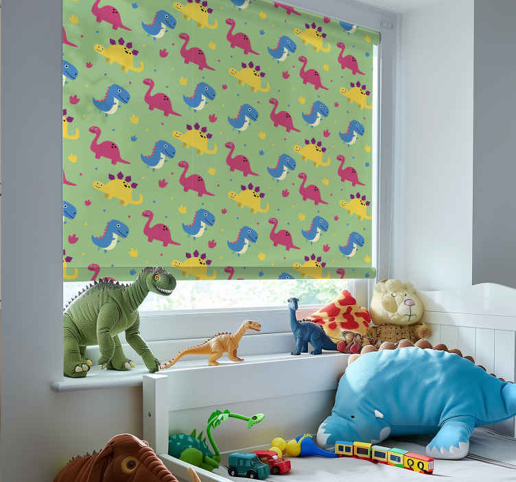 Tenda a rullo dinosauro stile colorato - TenStickers