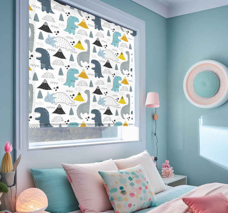 Tenda a rullo dinosauro modello scandinavo - TenStickers