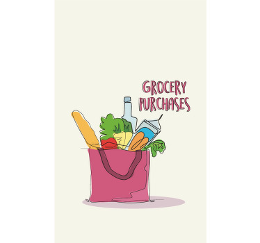 Købmand illustration rullegardin køkken - TenStickers