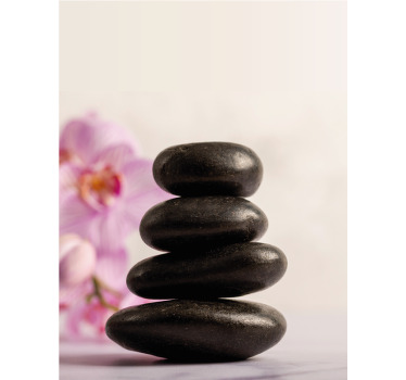 Zen bamboos and pink orchids bathroom window blind - TenStickers