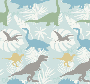 Persiana enrollable dinosaurios patrón de colores pastel - TenVinilo