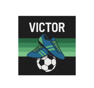 Store enrouleur chambre enfant chaussures de football avec nom - TenStickers