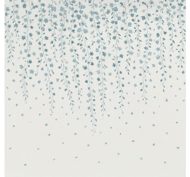 Blue flowers waterfall bathroom window blind - TenStickers