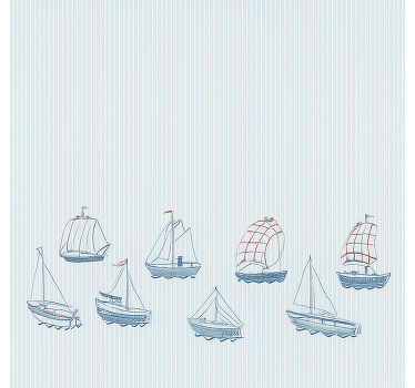 Blue sailing boats blind children - TenStickers