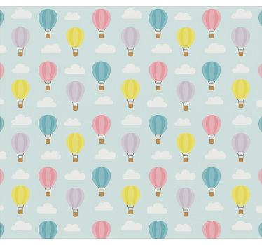 Blue hot air balloons children room roller blind - TenStickers