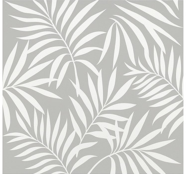 Grey elegant leaves bathroom window blind - TenStickers