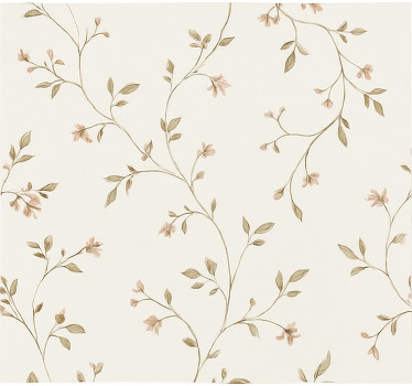 Estore de rolo para sala fundo branco com flores - TenStickers