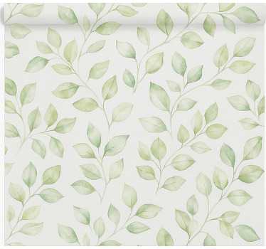 White background with leaves bathroom window blind - TenStickers