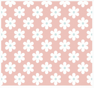 White daisies pattern children room roller blind - TenStickers