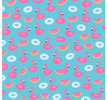 Blue flamingo print blind children - TenStickers