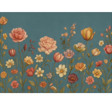 Store enrouleur chambre couple prairie fleurie terreuse - TenStickers